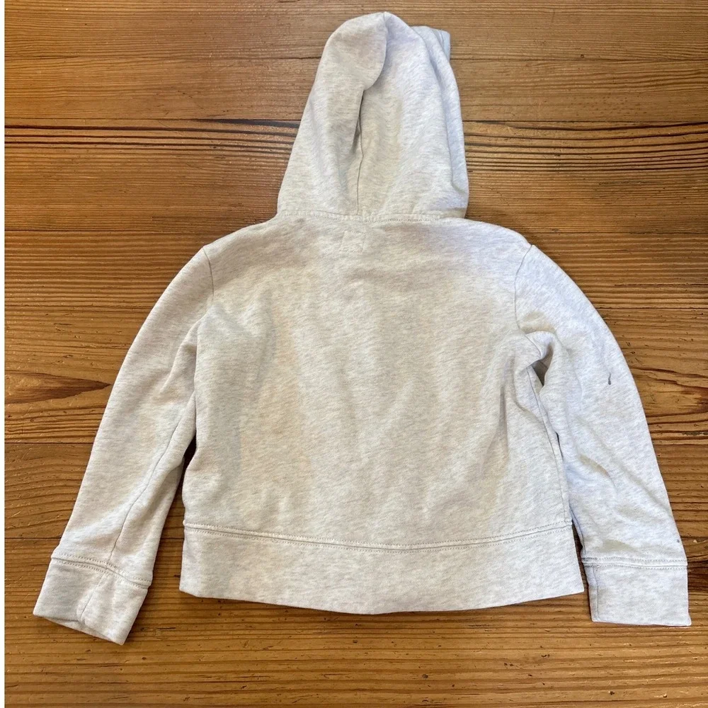 Gap Hoodie Kids Oatmeal Good Glitter Patches Zip Up Sweatshirt SIZE XS 4-5‎